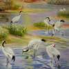 Crane Paradise 1 - Oil On Canvas Paintings - By Lian Zhen, Contemporary Painting Artist